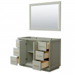 Strada 48 Inch Single Vanity in Light Green, Satin Bronze Trim, 46 Inch Mirror