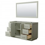 Strada 60 Inch Single Vanity in Light Green, Brushed Nickel Trim, 58 Inch Mirror