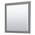 Strada 36" Gray Single Vanity, White Marble Top, Sink, Nickel Trim, 34" Mirror