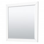 Strada 36" White Single Vanity, Marble Top, Sink, Bronze Trim, 34" Mirror