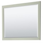 Strada 48" Green Single Vanity, White Marble Top, Sink, Black Trim, 46" Mirror