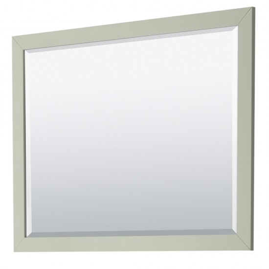 Strada 48" Green Single Vanity, White Marble Top, Sink, Black Trim, 46" Mirror