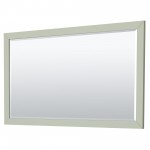 Strada 66" Green Double Vanity, Marble Top, Sinks, Black Trim, 58" Mirror