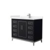 Marlena 42 " Single Vanity in Black, Carrara Marble Top, Sink, Nickel Trim