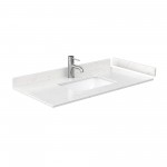 Marlena 42 " Single Vanity in White, Carrara Marble Top, Sink, Black Trim