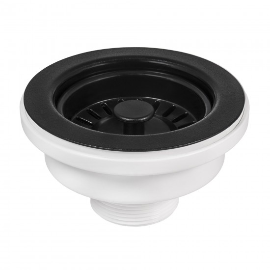 Ruvati Kitchen Sink Basket Strainer Drain Assembly Matte Black