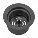 Ruvati Extended Garbage Disposal Flange with Deep Basket Strainer Black