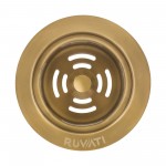 Ruvati Extended Garbage Disposal Flange with Deep Basket Strainer Matte Gold