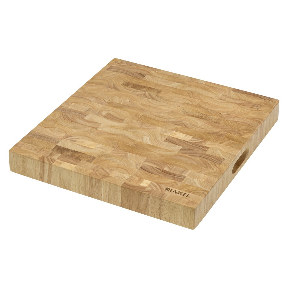 Ruvati 17 x 16 x 2 inch thick End Grain French Oak Butcher Cutting Board