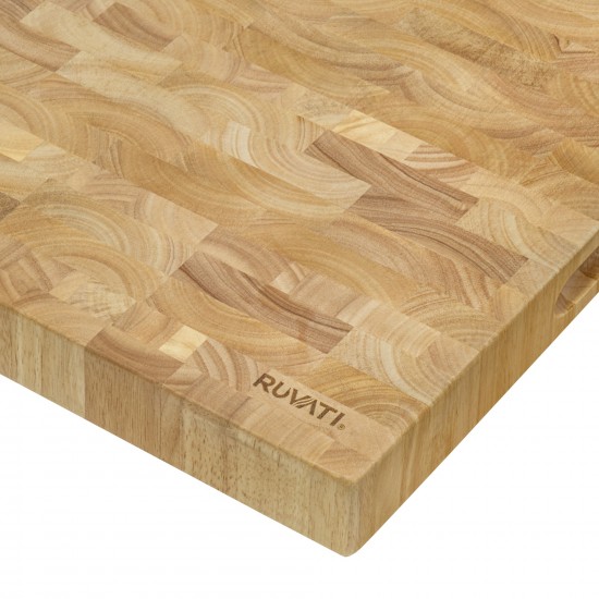 Ruvati 17 x 16 x 2 inch thick End Grain French Oak Butcher Cutting Board