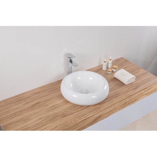 Ruvati Vista 18 x 18 inch Vessel (Countertop) Porcelain Bathroom Sink - White