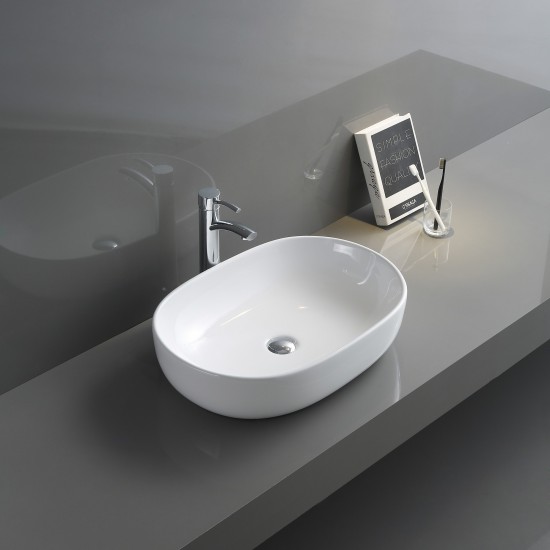 Ruvati Vista 23-1/2 x 16-1/2 inch Vessel (Countertop) Porcelain Bathroom Sink