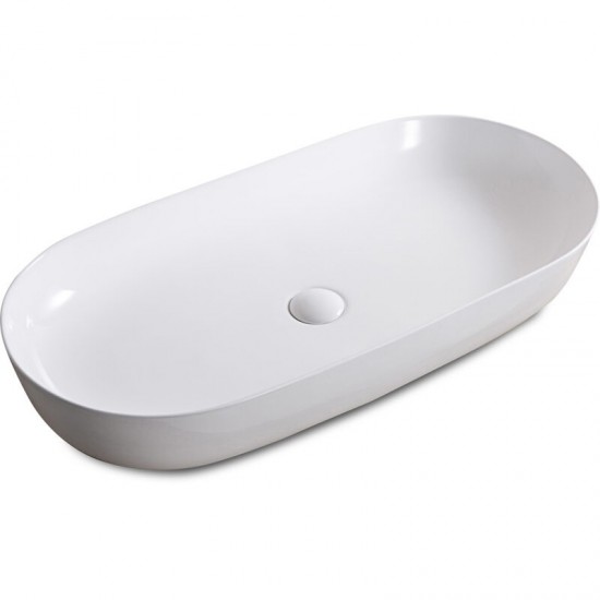 Ruvati Vista 32 x 16 inch Vessel (Countertop) Porcelain Bathroom Sink - White