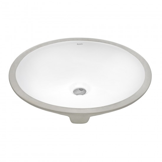 Ruvati Krona 16-1/2 x 13-1/4 inch Undermount Porcelain Bathroom Sink - White