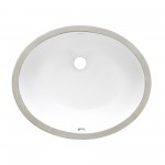 Ruvati Krona 16-1/2 x 13-1/4 inch Undermount Porcelain Bathroom Sink - White