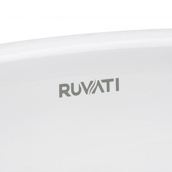 Ruvati Krona 16-1/2 x 13-1/4 inch Undermount Porcelain Bathroom Sink - White