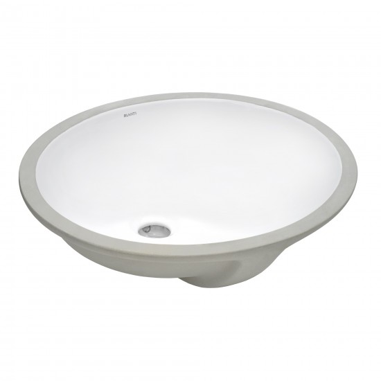 Ruvati Krona 16-1/2 x 13-1/4 inch Undermount Porcelain Bathroom Sink - White