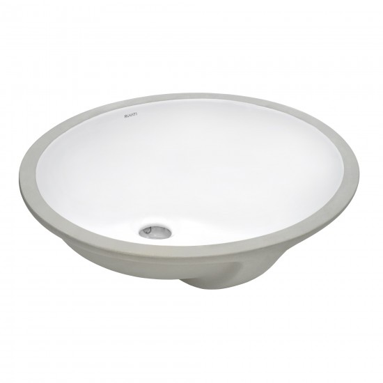 Ruvati Krona 19-1/2 x 16 inch Undermount Porcelain Bathroom Sink - White