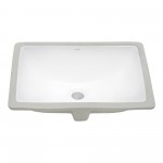 Ruvati Krona 18-1/2 x 13-3/4 inch Undermount Porcelain Bathroom Sink - White