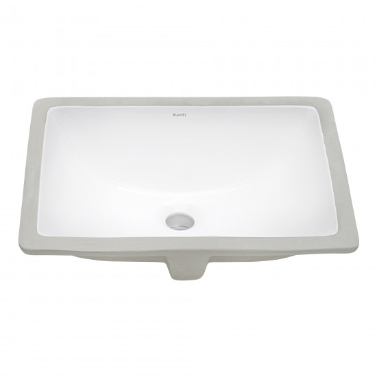 Ruvati Krona 18-1/2 x 13-3/4 inch Undermount Porcelain Bathroom Sink - White