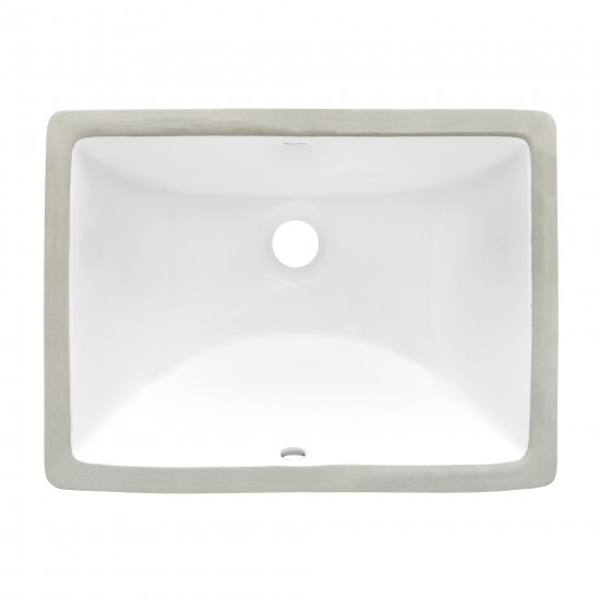 Ruvati Krona 18-1/2 x 13-3/4 inch Undermount Porcelain Bathroom Sink - White