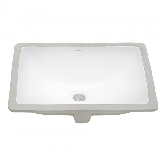 Ruvati Krona 20-1/2 x 15 inch Undermount Porcelain Bathroom Sink - White