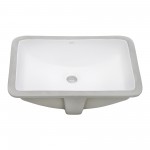 Ruvati Krona 21 x 14-1/2 inch Undermount Porcelain Bathroom Sink - White