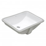 Ruvati Krona 21 x 14-1/2 inch Undermount Porcelain Bathroom Sink - White