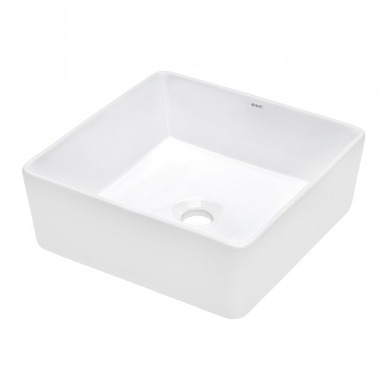 Ruvati Vista 15-1/2 x 15-1/2 inch Vessel (Countertop) Porcelain Bathroom Sink