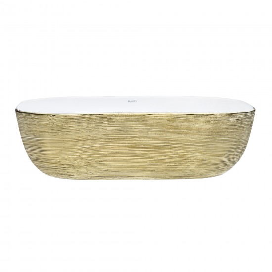 Ruvati Pietra 19-3/4 x 15-3/4 inch Porcelain Bathroom Sink - Gold / White