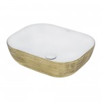 Ruvati Pietra 19-3/4 x 15-3/4 inch Porcelain Bathroom Sink - Gold / White