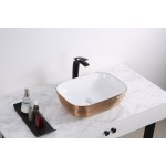 Ruvati Pietra 19-3/4 x 15-3/4 inch Porcelain Bathroom Sink - Rose Gold / White