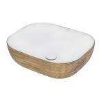 Ruvati Pietra 19-3/4 x 15-3/4 inch Porcelain Bathroom Sink - Rose Gold / White