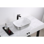 Ruvati Pietra 19-3/4 x 15-3/4 inch Porcelain Bathroom Sink - Silver / White