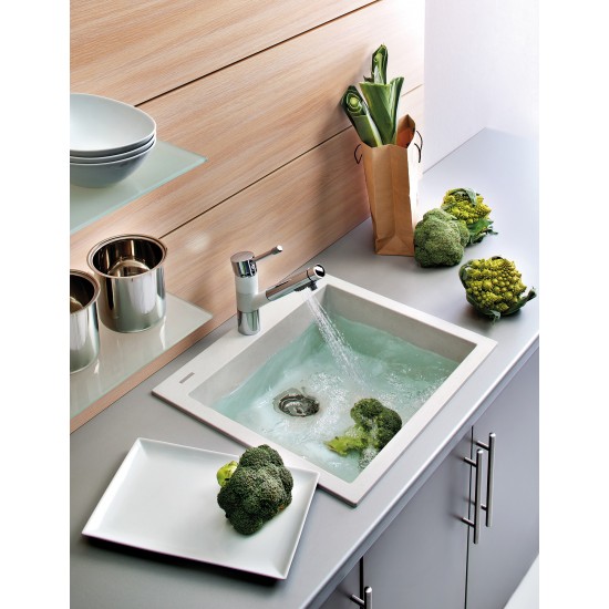 Ruvati 16 x 20 inch Topmount Granite Composite Kitchen Sink - Arctic White