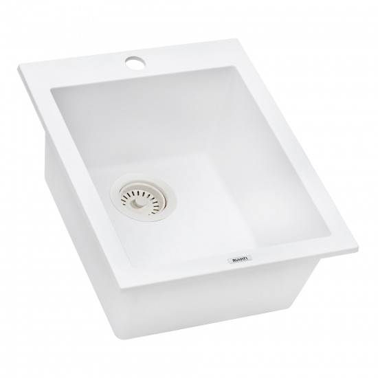 Ruvati 16 x 20 inch Topmount Granite Composite Kitchen Sink - Arctic White