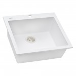 Ruvati 22 x 20 inch Topmount Granite Composite Kitchen Sink - Arctic White