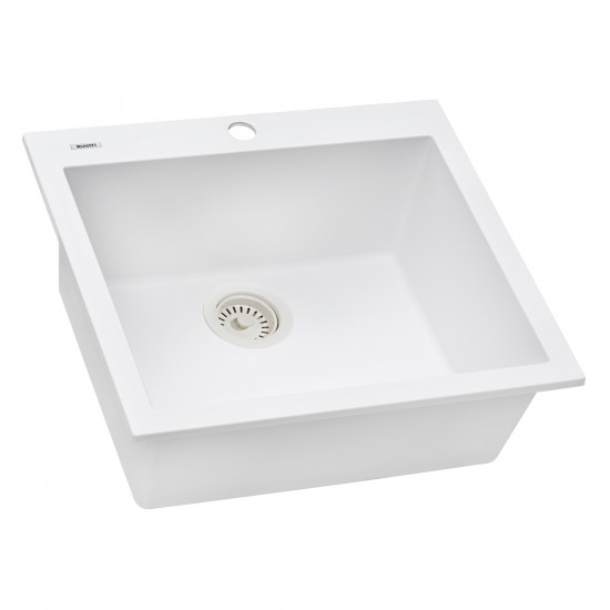 Ruvati 22 x 20 inch Topmount Granite Composite Kitchen Sink - Arctic White