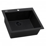 Ruvati 23.5 x 20 inch Topmount Granite Composite Kitchen Sink - Midnight Black