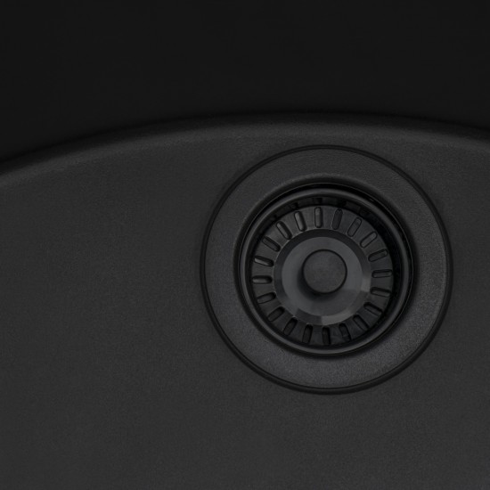 Ruvati 23.5 x 20 inch Topmount Granite Composite Kitchen Sink - Midnight Black