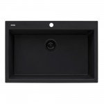 Ruvati 30 x 20 inch Topmount Granite Composite Kitchen Sink - Midnight Black