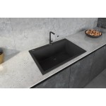 Ruvati 30 x 20 inch Topmount Granite Composite Kitchen Sink - Midnight Black