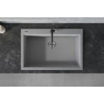 Ruvati 30 x 20 inch Topmount Granite Composite Kitchen Sink - Silver Gray