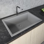 Ruvati 30 x 20 inch Topmount Granite Composite Kitchen Sink - Silver Gray