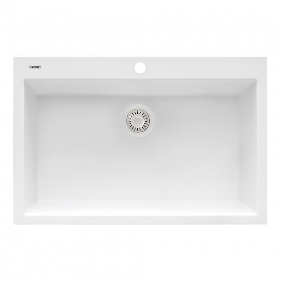 Ruvati 30 x 20 inch Topmount Granite Composite Kitchen Sink - Arctic White