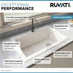 Ruvati 33 x 22 inch Topmount Granite Composite Kitchen Sink - Caribbean Sand