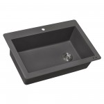 Ruvati 33 x 22 inch Topmount Granite Composite Kitchen Sink - Urban Gray