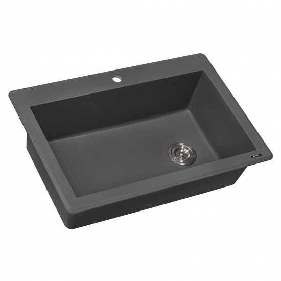 Ruvati 33 x 22 inch Topmount Granite Composite Kitchen Sink - Urban Gray