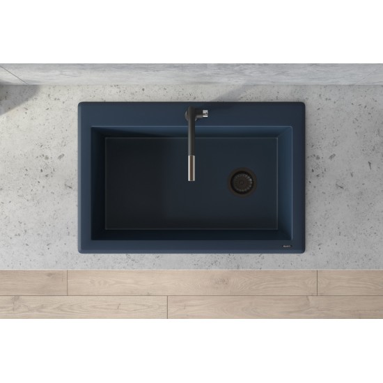 Ruvati 33 x 22 inch Topmount Granite Composite Kitchen Sink - Catalina Blue