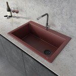 Ruvati 33 x 22 inch Topmount Granite Composite Kitchen Sink - Carnelian Red